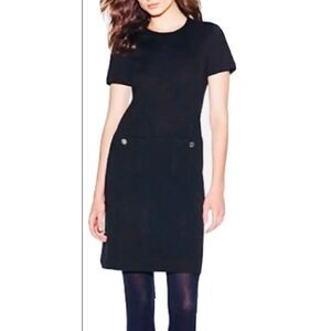 Tory Burch Black Tweed Short Sleeve Fully Lined Dress Women's Size 8US